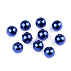 Plastic imitation pearl beads glance ø10 mm - Berlin blue (100 Grams)