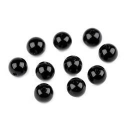 Plastikowe koraliki woskowane / perły glance ø10 mm - Czarny (20 Gramy)