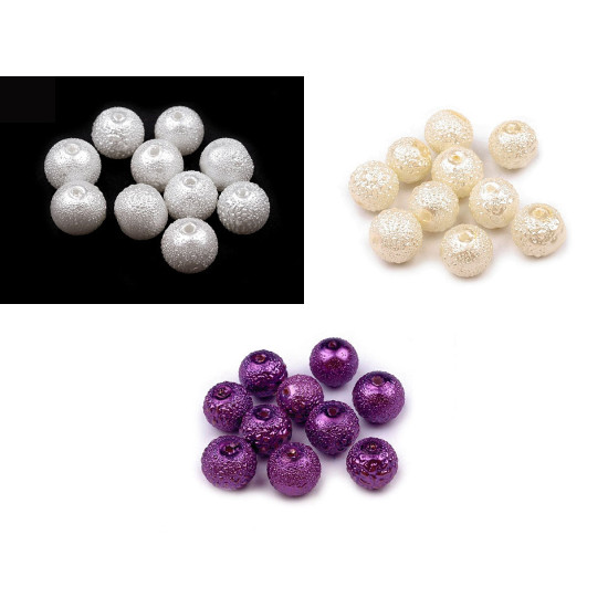 Üveg teklagyöngyök irdaltak ø8 mm - Fehér (40 Darabok) Üveg teklagyöngyök irdaltak ø8 mm - Fehér (40 Darabok)