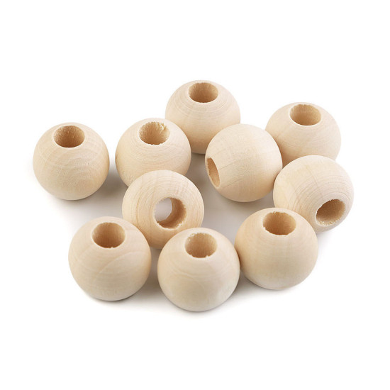 Koraliki drewniane nielakierowane ø20 mm na macrame - Naturalny (500 Sztuki) Koraliki drewniane nielakierowane ø20 mm na macrame - Naturalny (500 Sztuki)