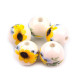 Perles à fleurs rondes en porcelaine, ø 12 mm - Jonquille jaune (10 Pièces) Perles à fleurs rondes en porcelaine, ø 12 mm - Jonquille jaune (10 Pièces)
