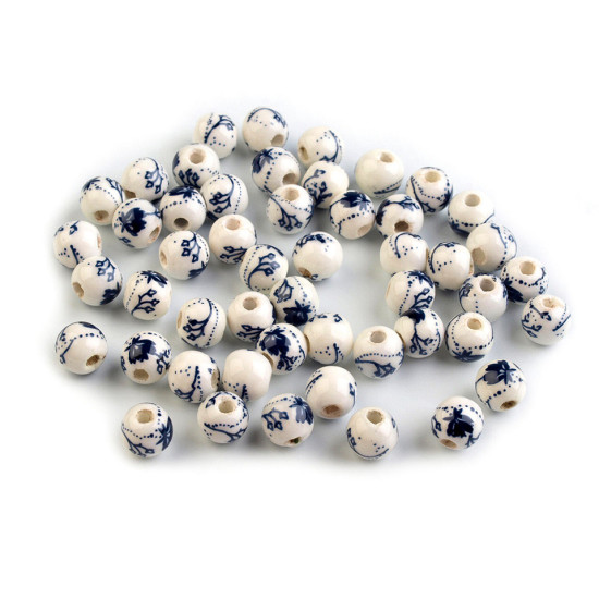 Koraliki porcelanowe kwiaty ø 6 mm - Niebieski lodowy (10 Sztuki) Koraliki porcelanowe kwiaty ø 6 mm - Niebieski lodowy (10 Sztuki)