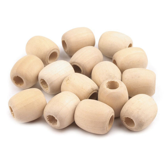 Perle ovali, in legno naturale, non rifinite, dimensioni: 18 x 20 mm - Avorio (10 Pezzi) Perle ovali, in legno naturale, non rifinite, dimensioni: 18 x 20 mm - Avorio (10 Pezzi)