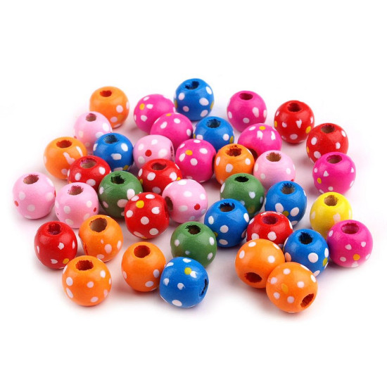 Perle in legno, ø 12 mm - Mix (25 Pezzi) Perle in legno, ø 12 mm - Mix (25 Pezzi)