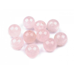 Perle minerali - cristallo di quarzo rosa, ø 10 mm - Quarzo rosa (38 Pezzi)