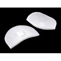 Shoulder pads with velcro thickness 10 mm embroidered edge - White (20 Pairs)