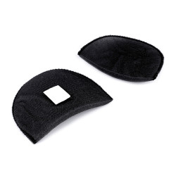 Shoulder pads with velcro thickness 10 mm embroidered edge - Black (20 Pairs)