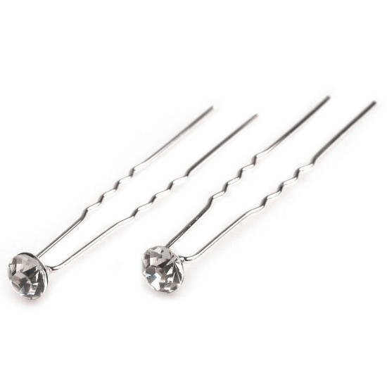 Ace de par cu stras, ø7,2 mm - Cristal (20 Bucăți) Ace de par cu stras, ø7,2 mm - Cristal (20 Bucăți)