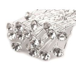 Ace de par cu stras, ø7,2 mm - Cristal (100 Bucăți)
