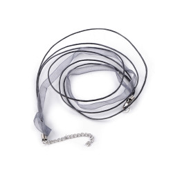 Corda multi-filo con moschettone, lunghezza: 43 cm - Grigio (10 Pezzi)