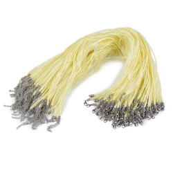 Corda multi-filo con moschettone, lunghezza: 43 cm - Bianco giallo (10 Pezzi)
