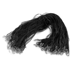 Corda multi-filo con moschettone, lunghezza: 43 cm - Nero (10 Pezzi)
