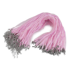Corda multi-filo con moschettone, lunghezza: 43 cm - Rosa chiaro (100 Pezzi)
