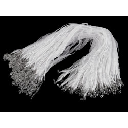Corda multi-filo con moschettone, lunghezza: 43 cm - Bianco (10 Pezzi)