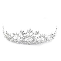Diadem / tiara sztrasowa z oczkami - Crystal (1 Sztuka)