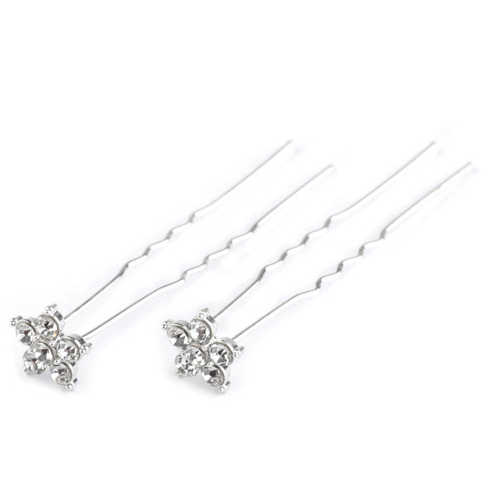 Ace de păr cu strasuri, ø11 mm - Cristal (20 Bucăți) Ace de păr cu strasuri, ø11 mm - Cristal (20 Bucăți)