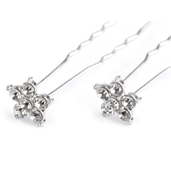 Ace de păr cu strasuri, ø11 mm - Cristal (20 Bucăți) Ace de păr cu strasuri, ø11 mm - Cristal (20 Bucăți)