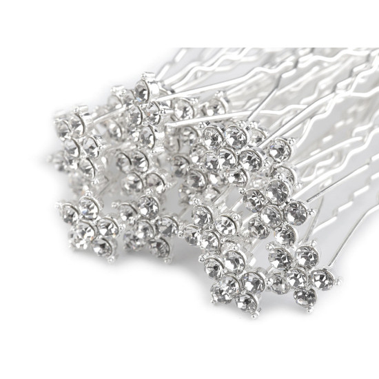 Ace de păr cu strasuri, ø11 mm - Cristal (20 Bucăți) Ace de păr cu strasuri, ø11 mm - Cristal (20 Bucăți)