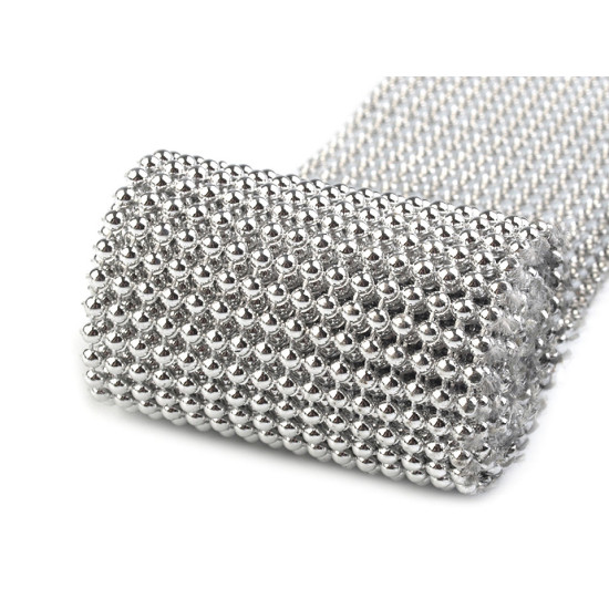 Acrylic pearl mesh ribbon / plastic bead pearl trimming, width 50 mm - Pearlwhite (36 Meters) Acrylic pearl mesh ribbon / plastic bead pearl trimming, width 50 mm - Pearlwhite (36 Meters)