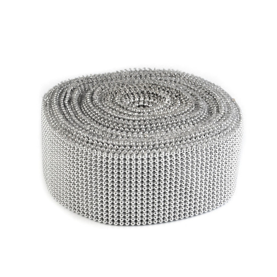 Acrylic pearl mesh ribbon / plastic bead pearl trimming, width 50 mm - Pearlwhite (36 Meters) Acrylic pearl mesh ribbon / plastic bead pearl trimming, width 50 mm - Pearlwhite (36 Meters)