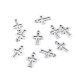 Charm pendant 11x17 mm cross - Platinum (10 Pieces)