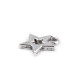 Csillag medál 12x12 mm - Platina (10 Darabok)