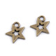 Csillag medál 12x12 mm - Platina (10 Darabok)