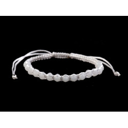 Bransoletka shamballa ze szlifowanymi koralikami - White (1 Sztuka)