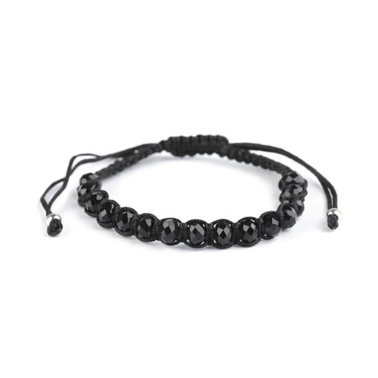 Shamballa bracelet with faceted beads - Forget-me-not blue (1 Piece) Shamballa bracelet with faceted beads - Forget-me-not blue (1 Piece)