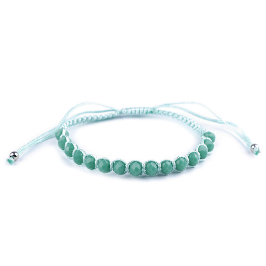 Shamballa bracelet with faceted beads - Forget-me-not blue (1 Piece) Shamballa bracelet with faceted beads - Forget-me-not blue (1 Piece)