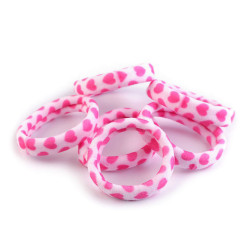 Hair elastics flamingo, heart, owl, flower - Pink (1 Card)