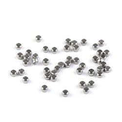 Round crimp beads ø2 mm - Platinum (1 Gram)