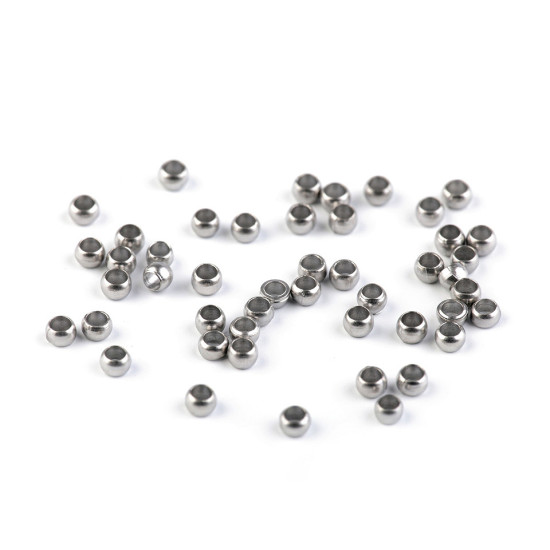 Round crimp beads ø2 mm - Silver (1 Gram) Round crimp beads ø2 mm - Silver (1 Gram)