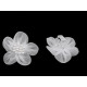 Hair claw  clip with flower - White (10 Pieces)