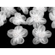 Hair claw  clip with flower - White (10 Pieces)