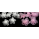 Hair claw  clip with flower - White (10 Pieces)
