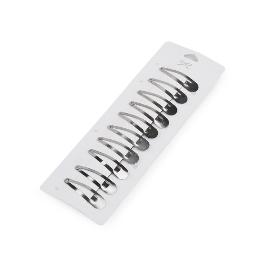Metallic snap hair clips - Black (1 Card) Metallic snap hair clips - Black (1 Card)