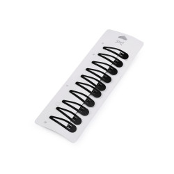 Metallic snap hair clips - Black (1 Card)
