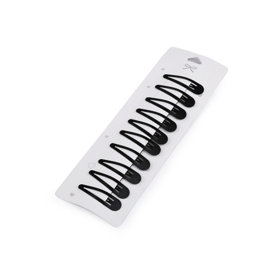 Metallic snap hair clips - Black (1 Card) Metallic snap hair clips - Black (1 Card)