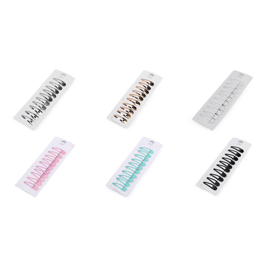 Metallic snap hair clips - Black (1 Card) Metallic snap hair clips - Black (1 Card)