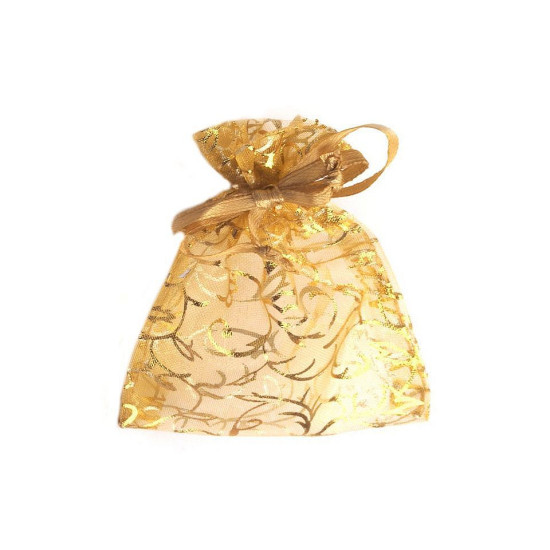 Bolsa de regalo de organza aprox. 7x10 cm con lurex - Oro claro (100 Piezas) Bolsa de regalo de organza aprox. 7x10 cm con lurex - Oro claro (100 Piezas)