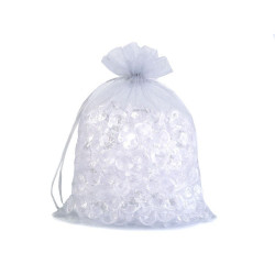 Woreczek podarunkowy 20x26 cm organza - Srebrny (100 Sztuki)