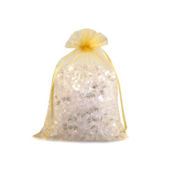 Woreczek podarunkowy 20x26 cm organza - Złoty (100 Sztuki)