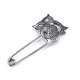 Broszka sowa 25x50 mm na agrafce - Platyna (10 Sztuki) Broszka sowa 25x50 mm na agrafce - Platyna (10 Sztuki)