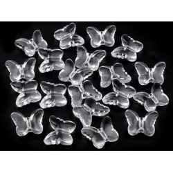 Decorazione in plastica, motivo: farfalla, dimensioni: 15 x 18 mm - Trasparente (100 Pezzi)