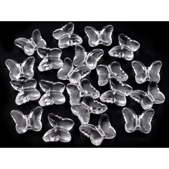 Decorazione in plastica, motivo: farfalla, dimensioni: 15 x 18 mm - Trasparente (500 Pezzi) Decorazione in plastica, motivo: farfalla, dimensioni: 15 x 18 mm - Trasparente (500 Pezzi)