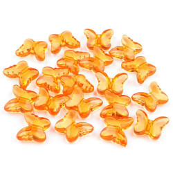 Decorazione in plastica, motivo: farfalla, dimensioni: 15 x 18 mm - Arancione (100 Pezzi)