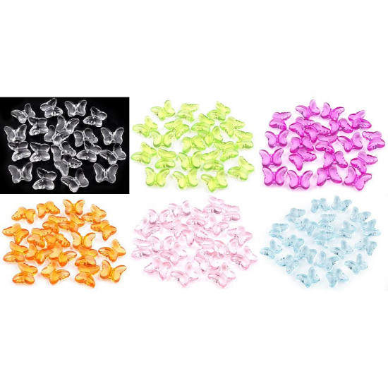 Decorazione in plastica, motivo: farfalla, dimensioni: 15 x 18 mm - Trasparente (500 Pezzi) Decorazione in plastica, motivo: farfalla, dimensioni: 15 x 18 mm - Trasparente (500 Pezzi)