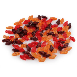 Koraliki plastikowe listki transparentne mix 5x10 mm - Mix (100 Gramy)