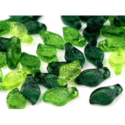 Koraliki plastikowe listki transparentne mix 5x10 mm - Mix (100 Gramy)